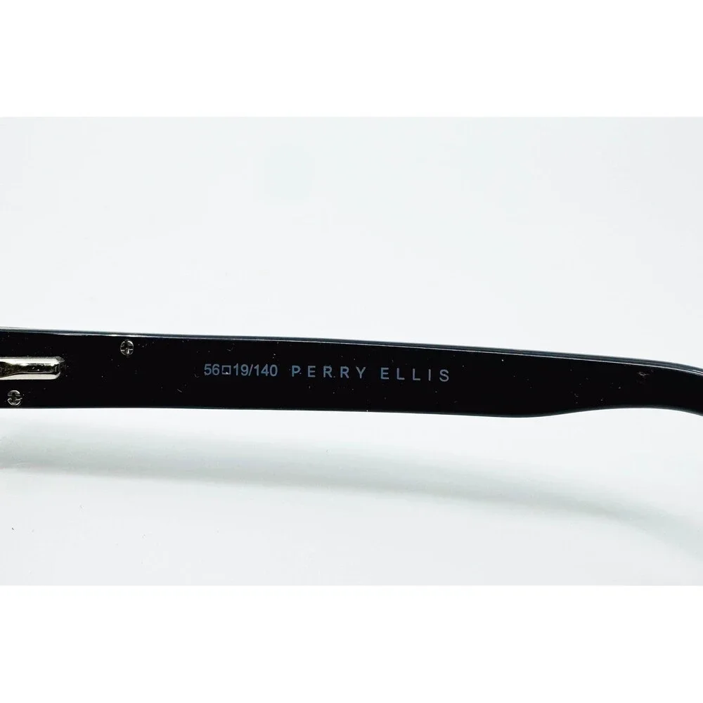 Perry Ellis Eyeglasses Mens Black Grey PE 292-3 Woven Temple 56-19-140